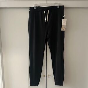 Vuori DreamKnit Black Heather Performance Joggers with White Drawstring